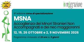 Corso Accoglienza MSNA (comunità Minori, SAI e CAS) ed. 9